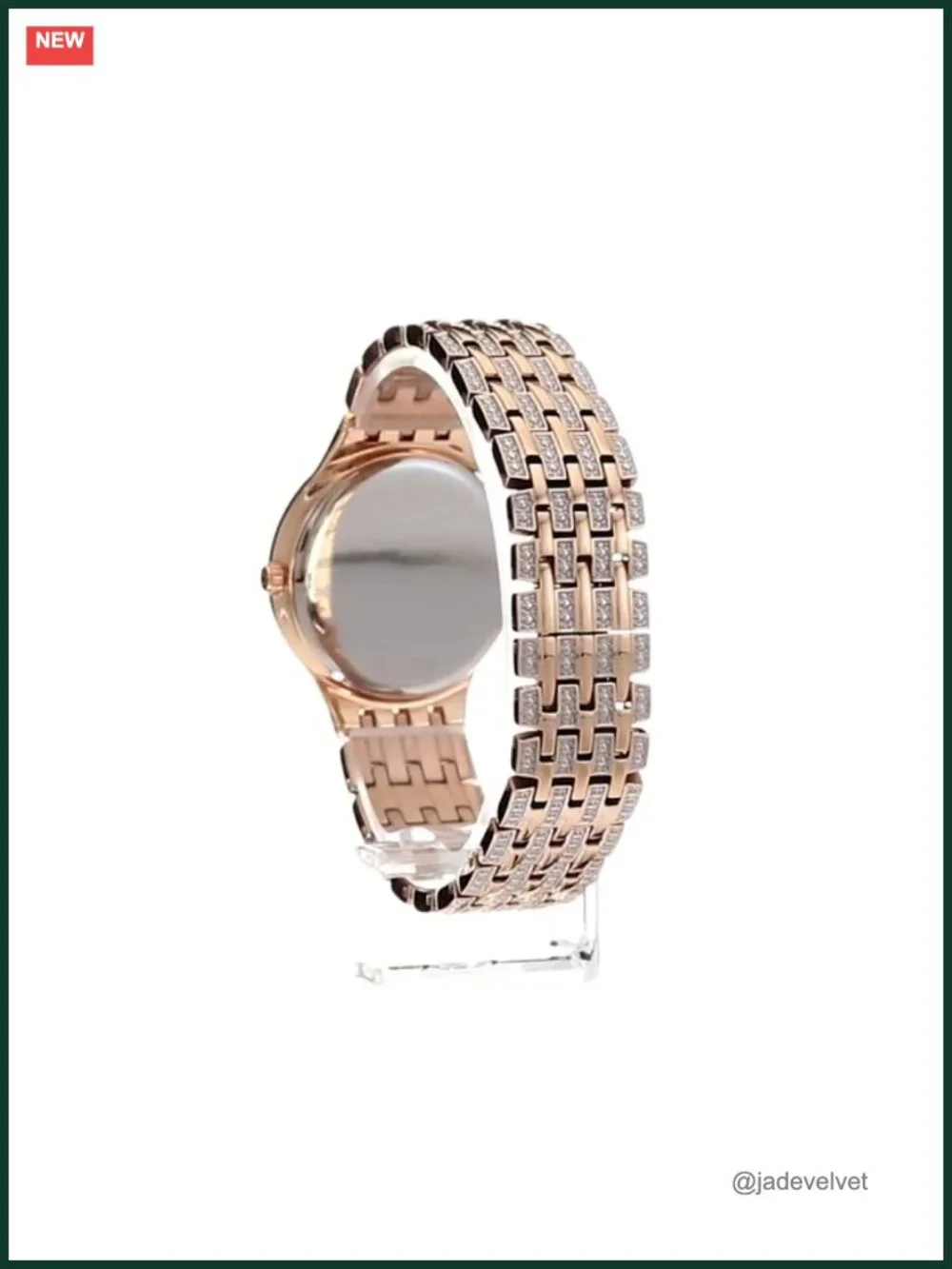 Bulova Ladies Crystal Watch Rose Gold Tone Stainless Steel Quartz
